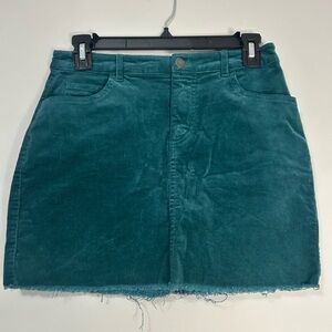 Forever 21 Teal Corduroy Mini Skirt, Size S